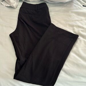 BLACK COTTON STRAIGHT LEG PANTS